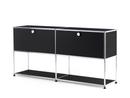 USM Haller Sideboard L with 2 Drop-down Doors, Lower Tier Structure, Graphite black RAL 9011