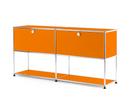 USM Haller Sideboard L with 2 Drop-down Doors, Lower Tier Structure, Pure orange RAL 2004