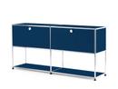 USM Haller Sideboard L with 2 Drop-down Doors, Lower Tier Structure, Steel blue RAL 5011