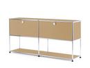 USM Haller Sideboard L with 2 Drop-down Doors, Lower Tier Structure, USM beige