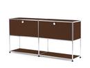 USM Haller Sideboard L with 2 Drop-down Doors, Lower Tier Structure, USM brown