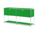 USM Haller Sideboard L with 2 Drop-down Doors, Lower Tier Structure, USM green