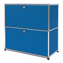 USM Haller Sideboard M, Customisable, Gentian blue RAL 5010, With drop-down door, With drop-down door