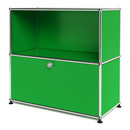 USM Haller Sideboard M, Customisable, USM green, Open, With drop-down door