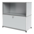 USM Haller Sideboard M, Customisable, Light grey RAL 7035, Open, With drop-down door