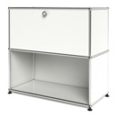 USM Haller Sideboard M, Customisable, Pure white RAL 9010, With drop-down door, Open