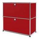 USM Haller Sideboard M, Customisable, USM ruby red, With drop-down door, With drop-down door