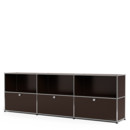 USM Haller Sideboard XL, Customisable, USM brown, Open, With 3 drop-down doors