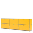 USM Haller Sideboard XL, Customisable, Golden yellow RAL 1004, With 3 drop-down doors, With 3 drop-down doors