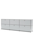 USM Haller Sideboard XL, Customisable, Light grey RAL 7035, With 3 drop-down doors, With 3 drop-down doors