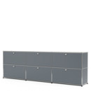 USM Haller Sideboard XL, Customisable, Mid grey RAL 7005, With 3 drop-down doors, With 3 drop-down doors