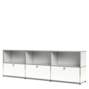 USM Haller Sideboard XL, Customisable, Pure white RAL 9010, Open, With 3 drop-down doors