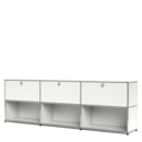 USM Haller Sideboard XL, Customisable, Pure white RAL 9010, With 3 drop-down doors, Open