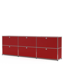 USM Haller Sideboard XL, Customisable, USM ruby red, With 3 drop-down doors, With 3 drop-down doors