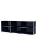 USM Haller Sideboard XL, Customisable, Steel blue RAL 5011, Open, Open