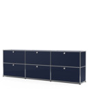 USM Haller Sideboard XL, Customisable, Steel blue RAL 5011, With 3 drop-down doors, With 3 drop-down doors