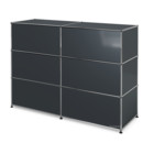 USM Haller Counter Type 1, Anthracite RAL 7016, 150 cm (2 elements), 50 cm