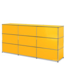USM Haller Counter Type 1, Golden yellow RAL 1004, 225 cm (3 elements), 50 cm