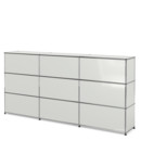 USM Haller Counter Type 1, Light grey RAL 7035, 225 cm (3 elements), 35 cm