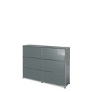 USM Haller Counter Type 1, Mid grey RAL 7005, 150 cm (2 elements), 35 cm