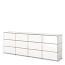 USM Haller Counter Type 1, Pure white RAL 9010, 300 cm (4 elements), 50 cm