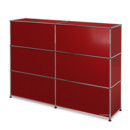 USM Haller Counter Type 1, USM ruby red, 150 cm (2 elements), 35 cm