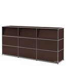 USM Haller Counter Type 2 (with Angled Shelves), USM brown, 225 cm (3 elements), 50 cm