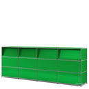 USM Haller Counter Type 2 (with Angled Shelves), USM green, 300 cm (4 elements), 50 cm