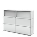 USM Haller Counter Type 2 (with Angled Shelves), Light grey RAL 7035, 150 cm (2 elements), 35 cm