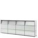 USM Haller Counter Type 2 (with Angled Shelves), Light grey RAL 7035, 300 cm (4 elements), 35 cm