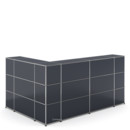 USM Haller Counter Type 4, Anthracite RAL 7016, Corner closed