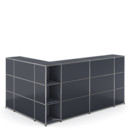 USM Haller Counter Type 4, Anthracite RAL 7016, Corner open