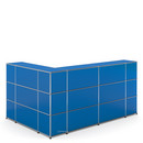 USM Haller Counter Type 4, Gentian blue RAL 5010, Corner closed