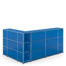 USM Haller Counter Type 4, Gentian blue RAL 5010, Corner open