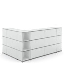 USM Haller Counter Type 4, Light grey RAL 7035, Corner open