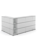 USM Haller Counter Type 4, USM matte silver, Corner open