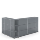 USM Haller Counter Type 4, Mid grey RAL 7005, Corner open