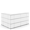 USM Haller Counter Type 4, Pure white RAL 9010, Corner closed