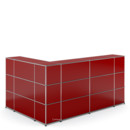 USM Haller Counter Type 4, USM ruby red, Corner closed