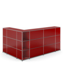 USM Haller Counter Type 4, USM ruby red, Corner open