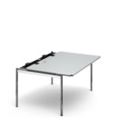 USM Haller Table Advanced, 150 x 100 cm, 02-Pearl grey laminate, Hatch left