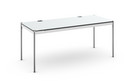 USM Haller Table Plus, 175 x 75 cm, 02-Pearl grey laminate, Without hatch