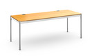 USM Haller Table Plus, 200 x 75 cm, 05-Natural beech, Hatch right