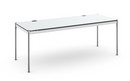 USM Haller Table Plus, 200 x 75 cm, 02-Pearl grey laminate, Without hatch