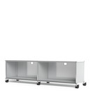 USM Haller TV-/Hi-Fi-Lowboard, Customisable, Light grey RAL 7035, With 2 extension doors, With cable entry hole top centre