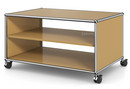 USM Haller TV Lowboard with Castors, Without drop-down door, without rear panel, USM beige