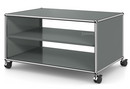 USM Haller TV Lowboard with Castors, Without drop-down door, without rear panel, Mid grey RAL 7005