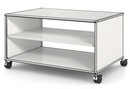 USM Haller TV Lowboard with Castors, Without drop-down door, without rear panel, Pure white RAL 9010