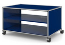 USM Haller TV Lowboard with Castors, Without drop-down door, without rear panel, Steel blue RAL 5011