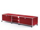 USM Haller TV-Lowboard XL on Castors, USM ruby red